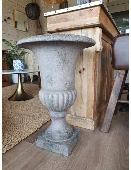 Vase Médicis couleur taupe effet antique