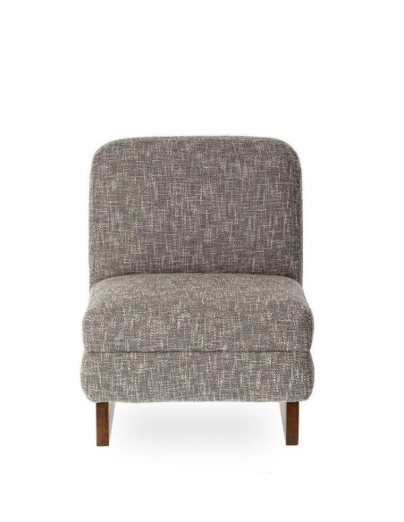 Fauteuil bas de salon cubique en tissu chiné