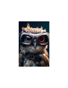 Portrait décalé hibou avec...