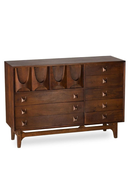 Commode en bois massif teinté multi tiroirs