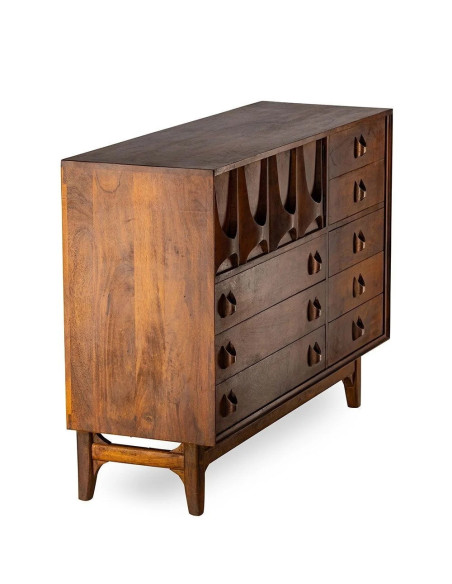 Commode en bois massif teinté multi tiroirs