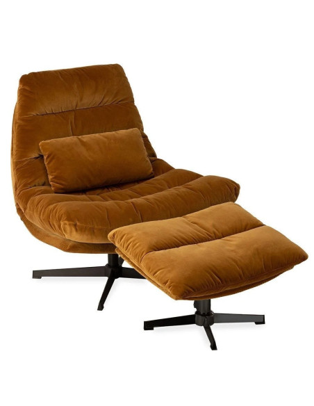 Fauteuil confortable pivotant en tissu
