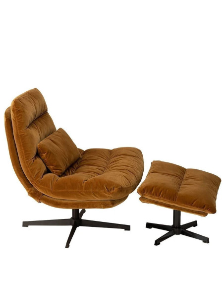Fauteuil confortable pivotant en tissu