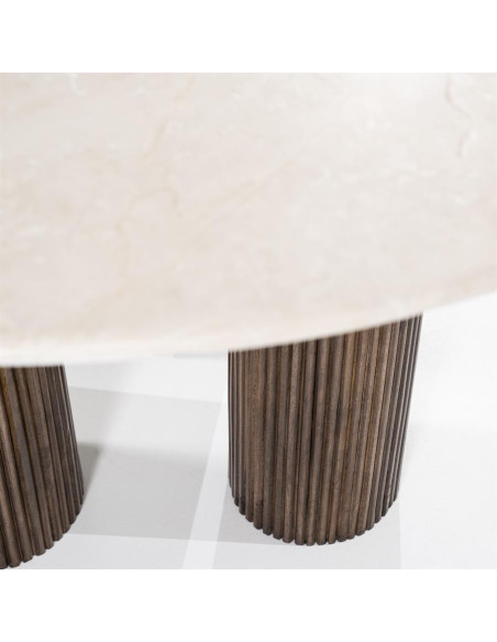 Table à dîner ronde avec plateau en marbre Xavi