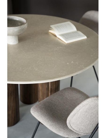 Table à dîner ronde avec plateau en marbre Xavi