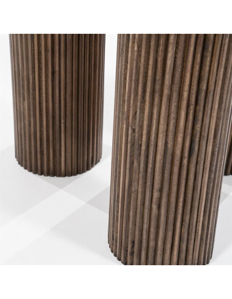 Table à dîner ronde avec plateau en marbre Xavi