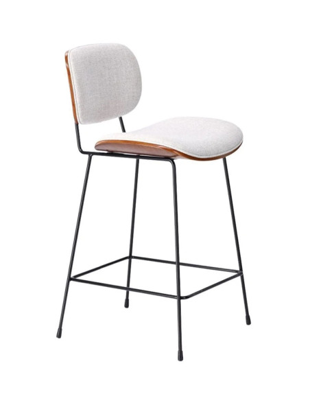 Chaise de bar confortable en tissu et métal