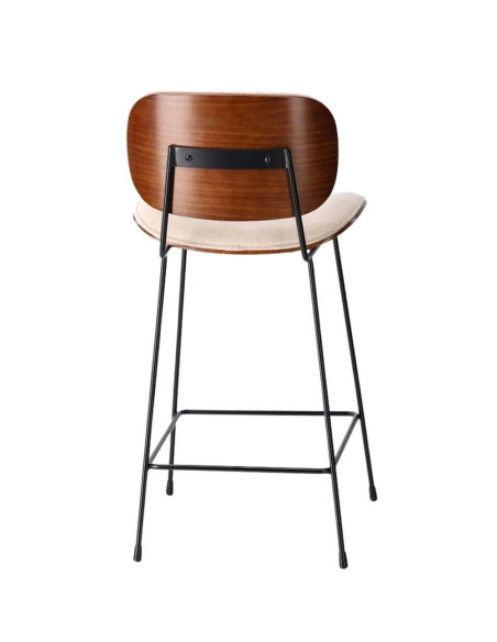 Chaise de bar confortable en tissu et métal
