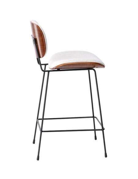 Chaise de bar confortable en tissu et métal