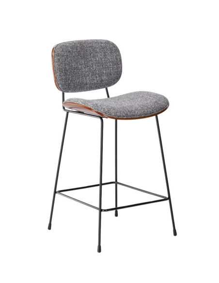 Chaise de bar confortable en tissu et métal