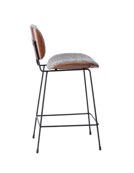 Chaise de bar confortable en tissu et métal