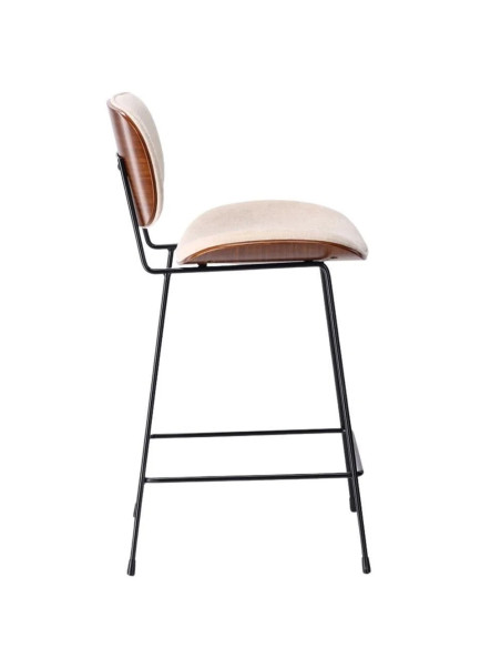 Chaise de bar confortable en tissu et métal