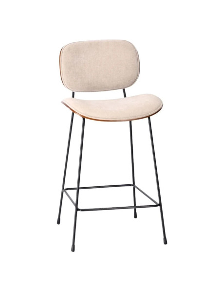 Chaise de bar confortable en tissu et métal