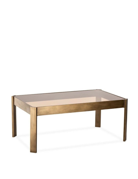 Table basse en métal et verre trempé