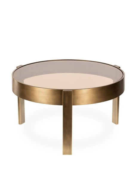 Table basse en métal et verre trempé