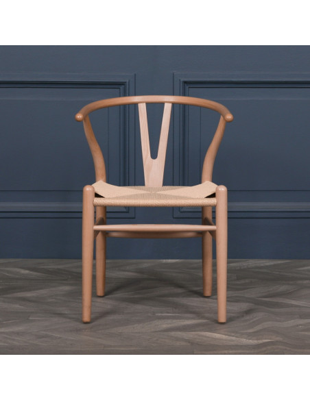 Chaise dossier arrondi en bois de hêtre