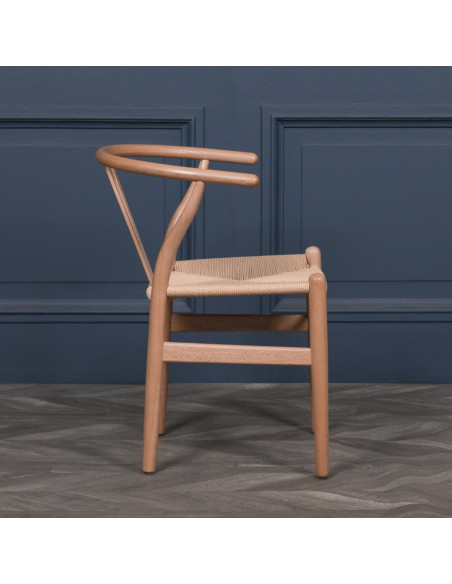 Chaise dossier arrondi en bois de hêtre