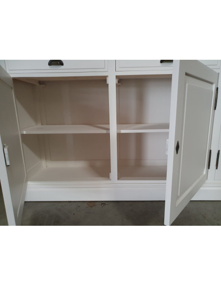 Enfilade crème en pin massif 4 portes et 4 tiroirs 248 cm
