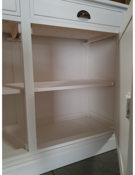 Enfilade crème en pin massif 4 portes et 4 tiroirs 248 cm