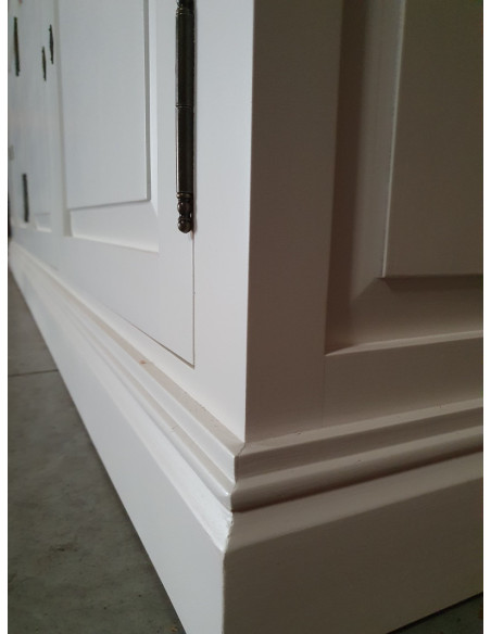 Enfilade crème en pin massif 4 portes et 4 tiroirs 248 cm