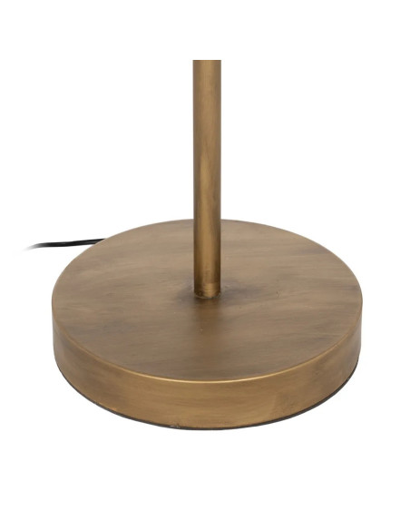 Lampadaire abat-jour raphia pied métallique doré