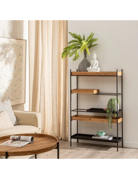 Etagère 5 niveaux en bois et métal
