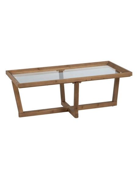 Table de salon originale avec plateau en verre