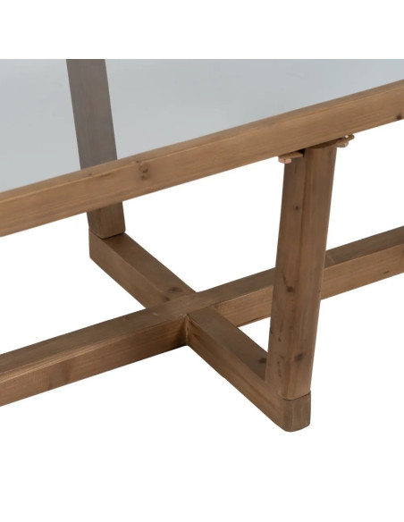 Table de salon originale avec plateau en verre