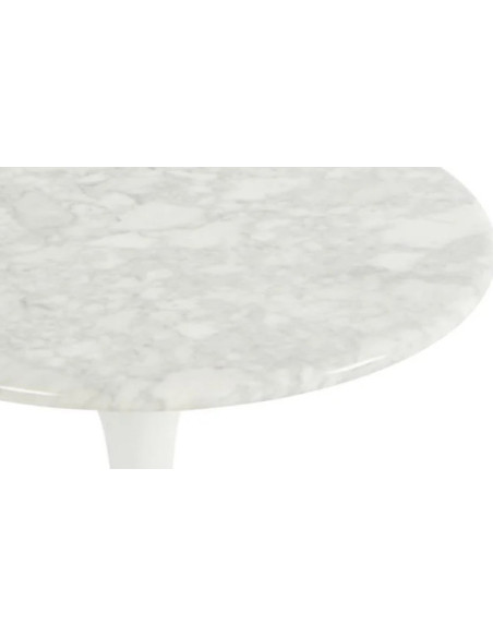 Bout de canapé pied tulipe et plateau en marbre