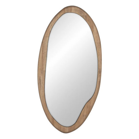 Miroir Austin En Bois D’hévéa Couleur Noyer – Forme Organique, Orientation Horizontale Ou Verticale, 90 Cm