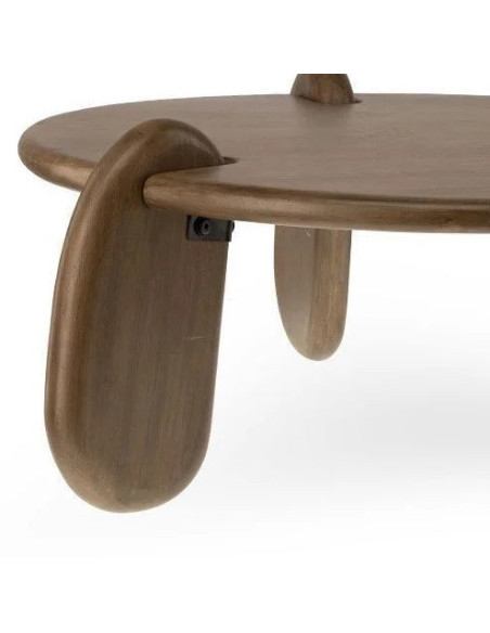 Table basse design ronde en manguier