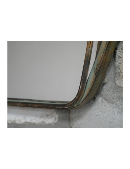 Miroir style art déco en métal vieil or