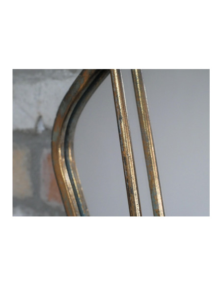 Miroir style art déco en métal vieil or