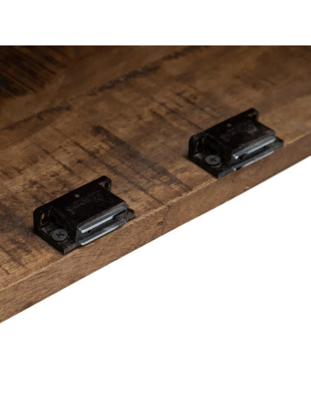 Vitrine haute en manguier avec portes vitrées