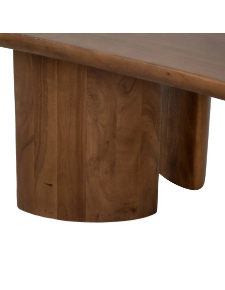 Table de salon style organique en bois teinté