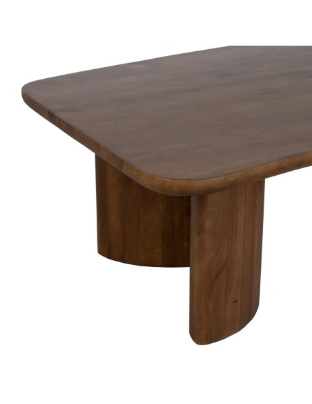 Table de salon style organique en bois teinté