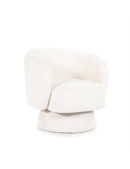 Fauteuil Balou pivotant tissu bouclettes