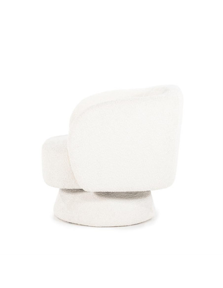 Fauteuil Balou pivotant tissu bouclettes