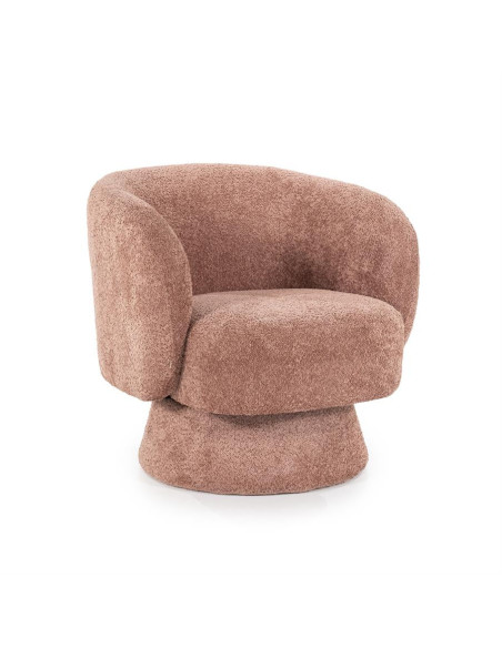 Fauteuil Balou pivotant tissu bouclettes