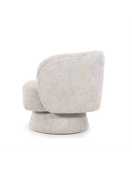 Fauteuil Balou pivotant tissu bouclettes