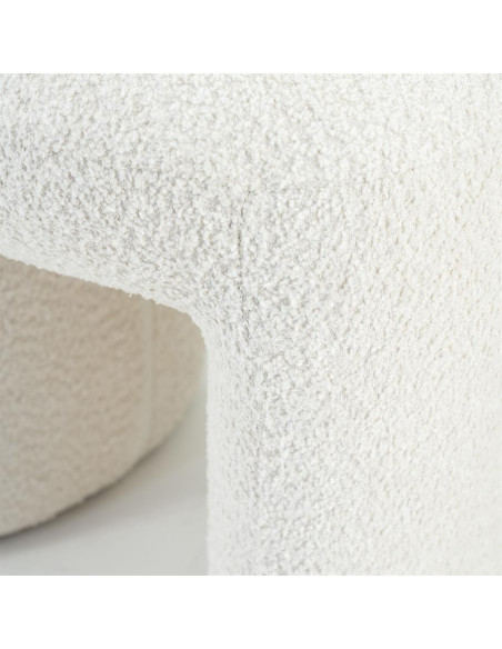 Pouf repose-pied Sahi tissu bouclettes