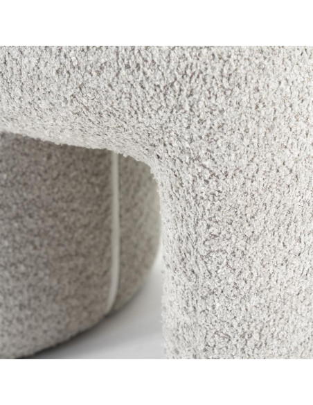 Pouf repose-pied Sahi tissu bouclettes