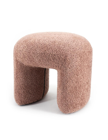 Pouf repose-pied Sahi tissu bouclettes