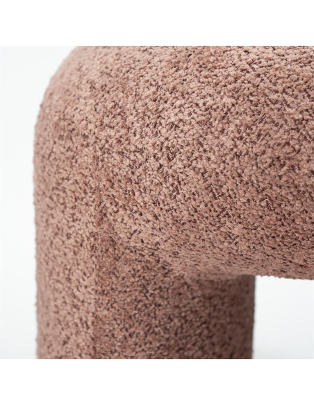 Pouf repose-pied Sahi tissu bouclettes