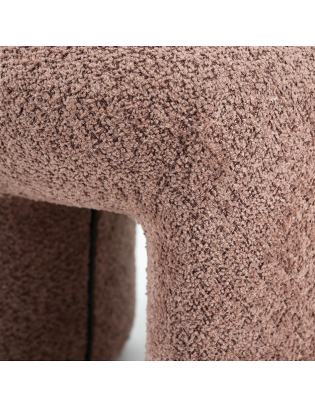 Pouf repose-pied Sahi tissu bouclettes