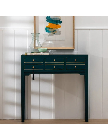 Console asiatique 6 tiroirs