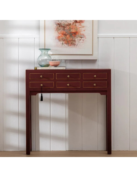 Console asiatique 6 tiroirs