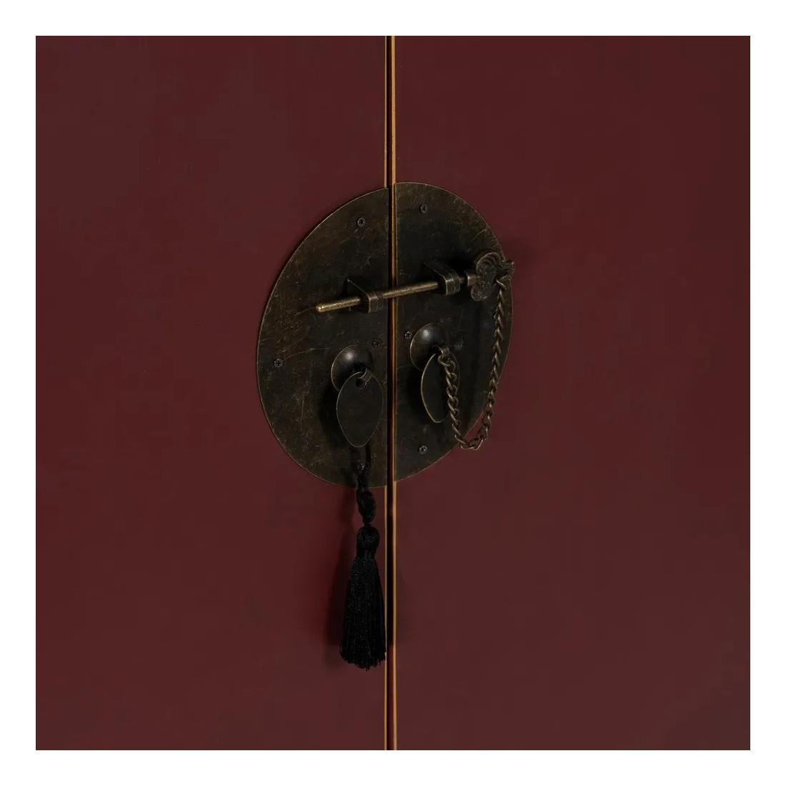 Porte d'armoire / panneau guerrier asiatique. 17 x 14