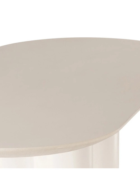 Table basse ovale en ciment blanc