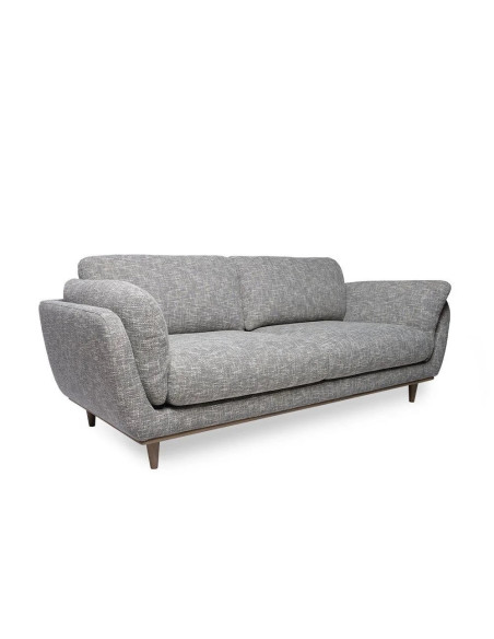 Canapé 3 places en tissu gris chiné confortable
